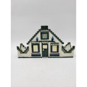 Plastic‎ Canvas House Napkin & Salt & Pepper Holder Or Condiment Caddy Handmade